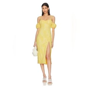REVOLVE Camila Coelho Midi dress in buttercream yellow
